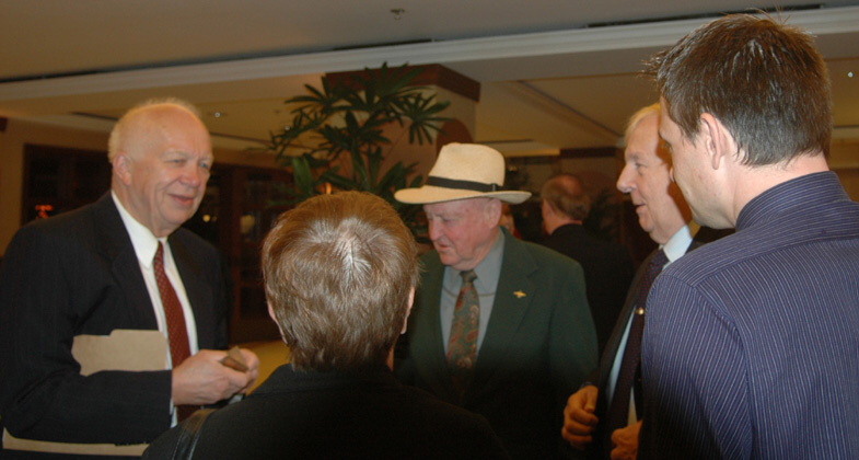 Dr. Krushchev, the back of my head, Carl and Dr. Toth in profile.