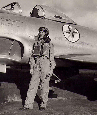 Me and F84 at Turner AFB, Albany, GA 1950